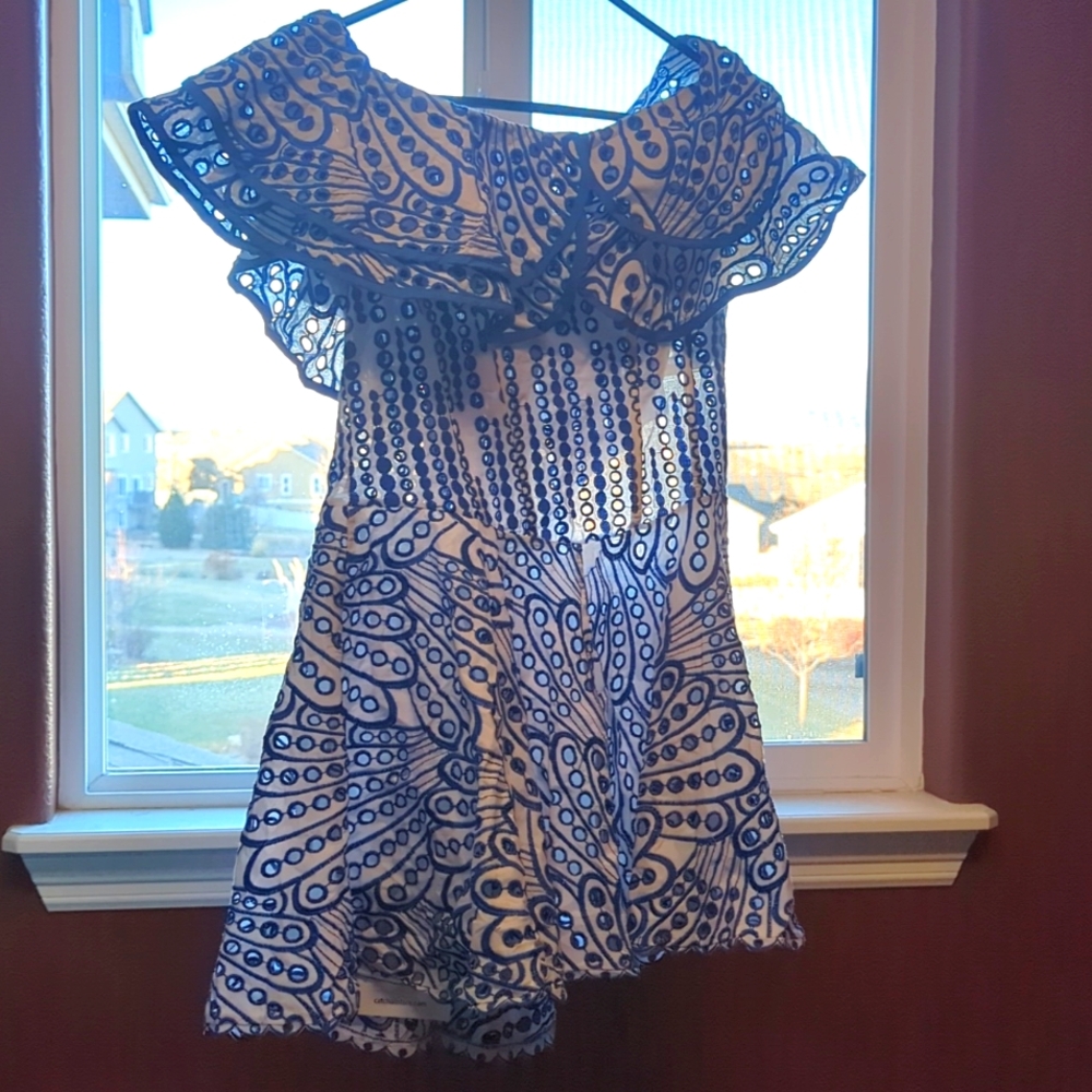 Amora blue cutout ruffle mini